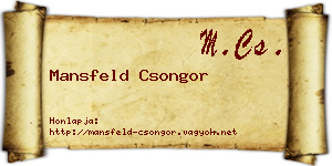 Mansfeld Csongor névjegykártya