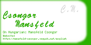 csongor mansfeld business card